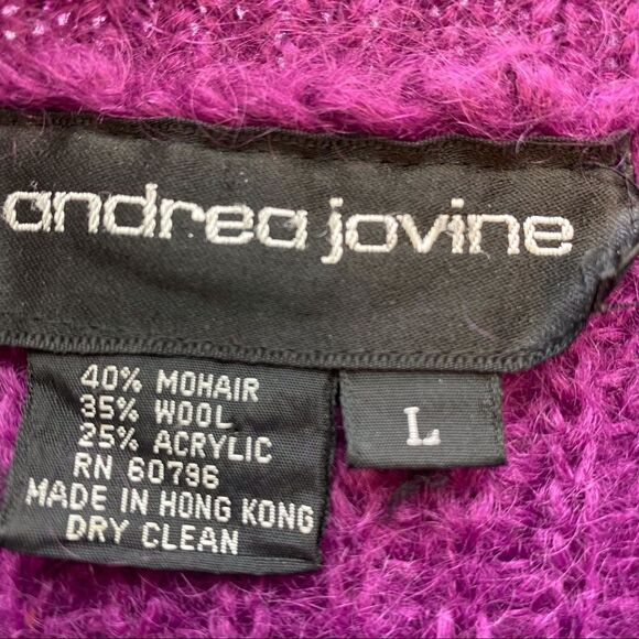 Andrea Jovine Purple Crew Neck Oversized Sweater Size Large - Picture 4 of 7